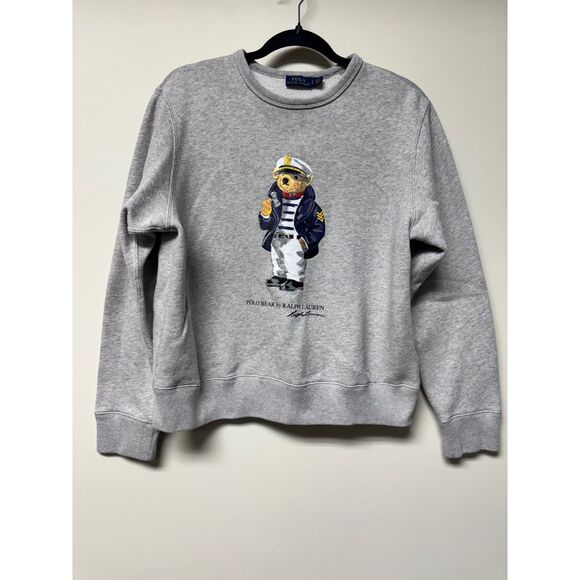 Polo by Ralph Lauren Tops - POLO RALPH LAUREN Captain Nautical Bear Print Gray Sweatshirt, Sz L